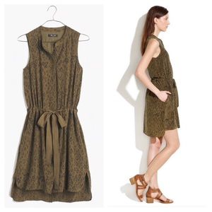 Madewell Olive Green Silk Playa Dress